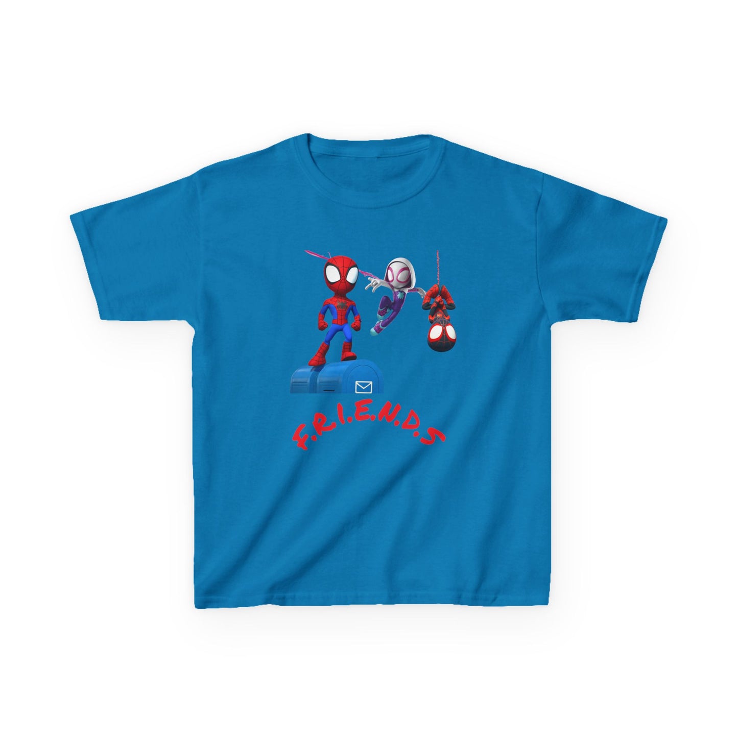Kids' Friends Spider-Man Tee - Fun & Colorful Cotton T-Shirt for Young Superheroes