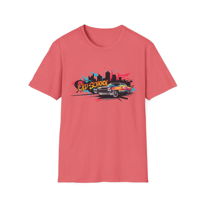 Retro Car Graphic Unisex Softstyle T-Shirt, Vintage Tee, Old School Shirt, Cool Graphic Tee, Gift for Car Lovers, Unisex T-Shirt