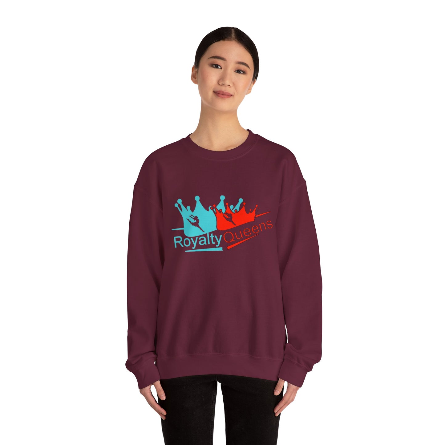 Crewneck Sweatshirt - "Royalty Queens" Colorful Crown Graphic