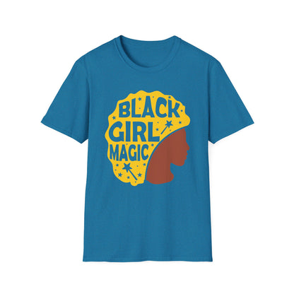 Empowerment Tee: Black Girl Magic Unisex Softstyle T-Shirt, Affirmation Shirt, Gift for Her, Inspirational Apparel, Cultural Pride Wear