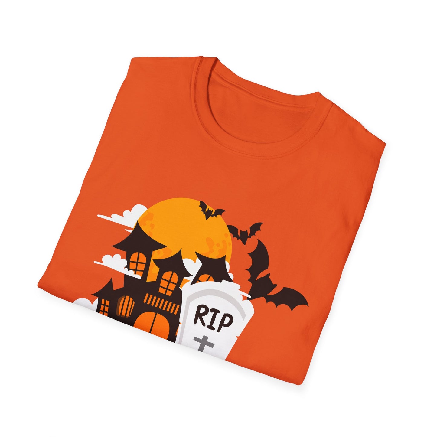 Spooky Halloween T-Shirt, Unisex Softstyle Tee, Pumpkin and Haunted House Design, Fun Fall Shirt, Perfect for Halloween Parties, Trick [...]