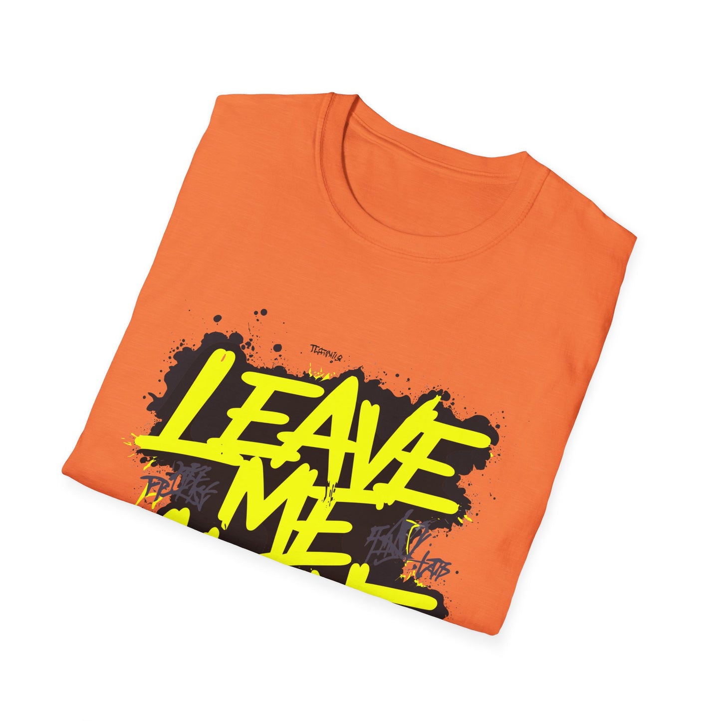 Unisex Softstyle T-Shirt with 'Leave Me Alone' Design - Funny Gift, Casual Wear, Relaxation, Self-Care, Gifts for Introverts