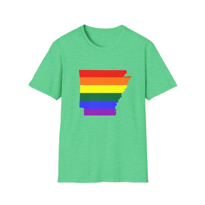 Pride Arkansas T-Shirt, Unisex Rainbow Tee, LGBTQ+ Apparel, Softstyle T-Shirt, Equality Shirt, Gift for Pride Month