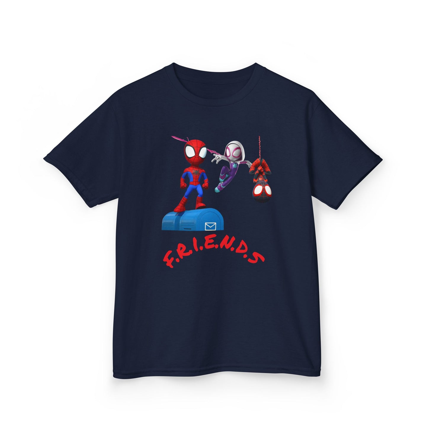 Kids' Friends Spider-Man Tee - Fun & Colorful Cotton T-Shirt for Young Superheroes
