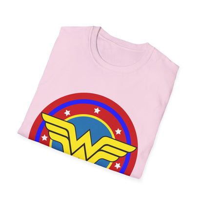 Wonder Woman Inspired Unisex Softstyle T-Shirt, Superhero Tee, Gift for Amazon Fans, Comic Con Outfit, Everyday Wear, Birthday Present