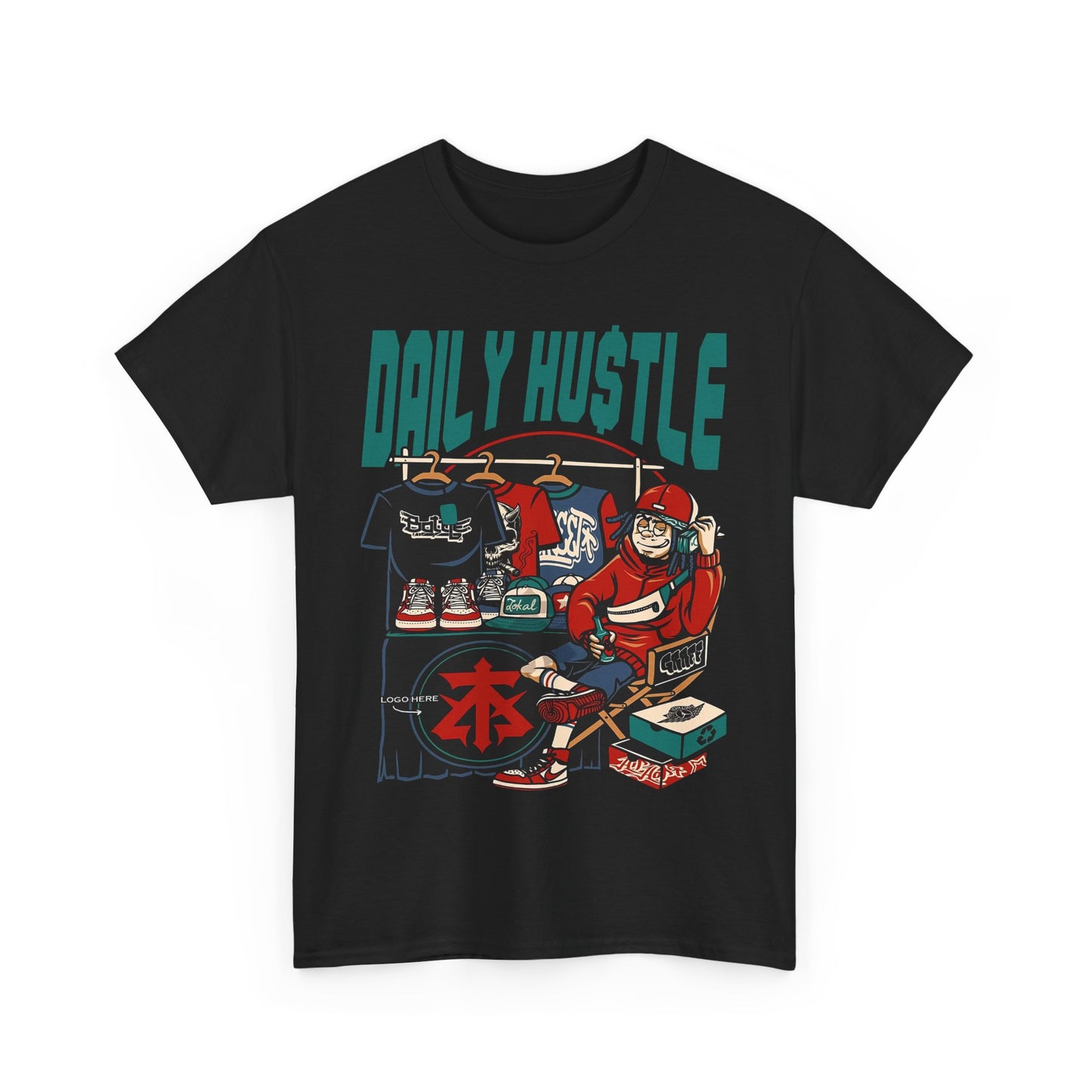 Daily Hustle Unisex Heavy Cotton Tee - Urban Streetwear for Creatives