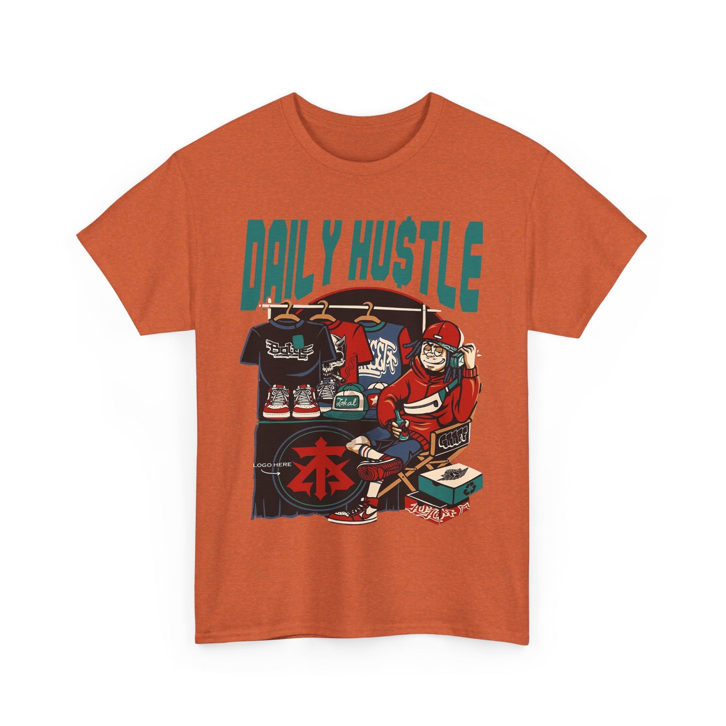 Daily Hustle Unisex Heavy Cotton Tee - Urban Streetwear for Creatives
