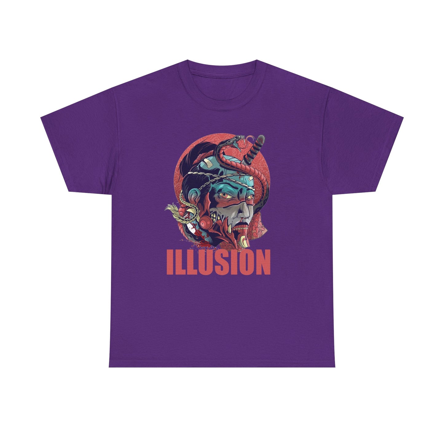 Artistic Unisex Heavy Cotton Tee - 'ILLUSION' Graphic Design