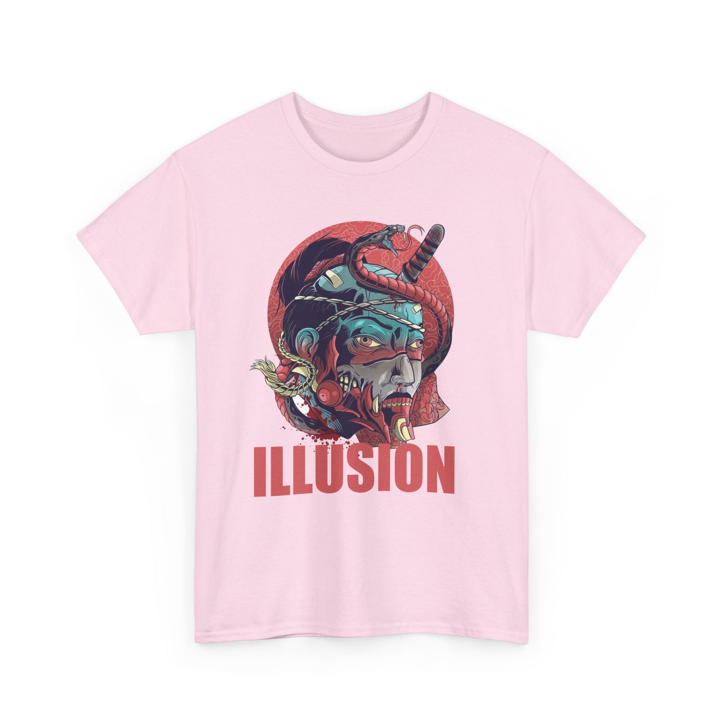 Artistic Unisex Heavy Cotton Tee - 'ILLUSION' Graphic Design