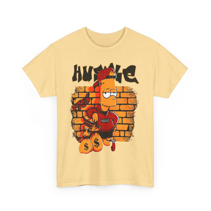 Hustle Graphic Tee - Unisex Heavy Cotton T-Shirt with Bart Design