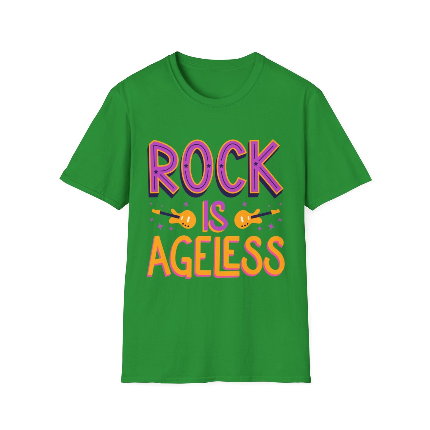 Rock is Ageless T-Shirt | Unisex Softstyle Tee for Music Lovers, Festival Wear, Gift for Musicians, Retro Apparel