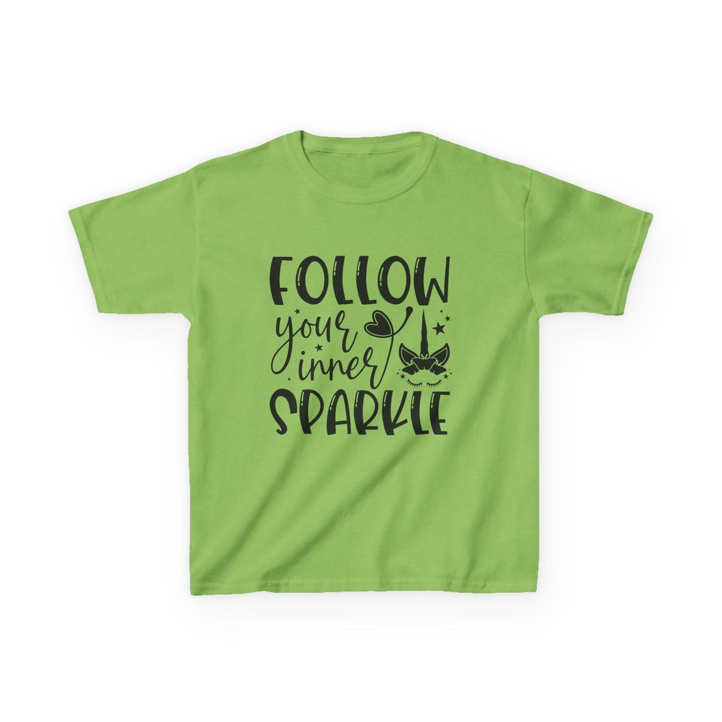 Kids Heavy Cotton™ Tee - Follow Your Inner Sparkle T-Shirt for Creative Kids