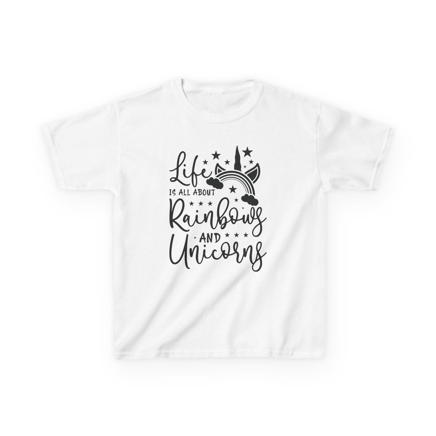 Kids Rainbow Unicorn Tee - Life is All About Fun