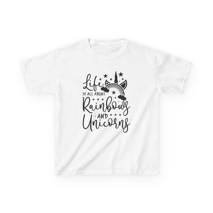 Kids Rainbow Unicorn Tee - Life is All About Fun