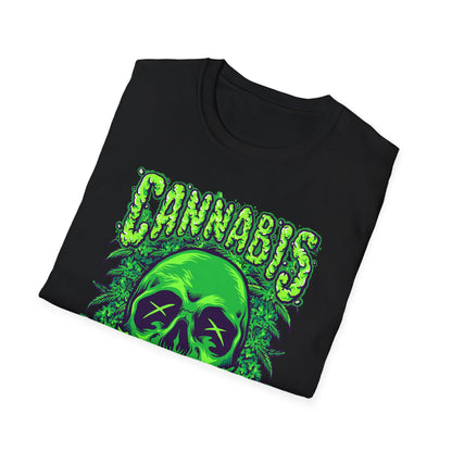 Green Skull Cannabis Unisex T-Shirt – Perfect for Stoner Culture and Everyday Wear
