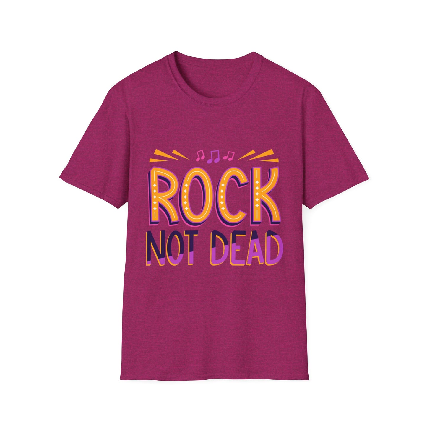 Rock Not Dead Unisex Softstyle T-Shirt | Music Lover Gift, Concert Apparel, Graphic Tee, Casual Wear, Festival Outfit