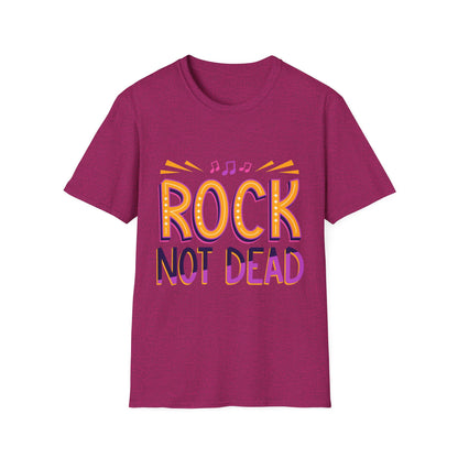 Rock Not Dead Unisex Softstyle T-Shirt | Music Lover Gift, Concert Apparel, Graphic Tee, Casual Wear, Festival Outfit