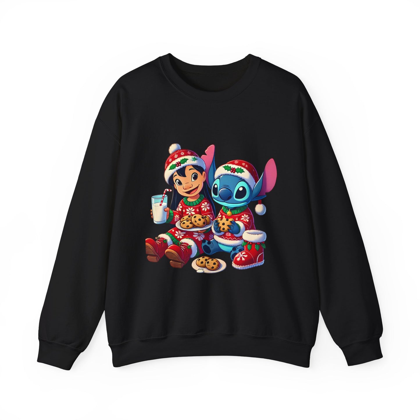 Holiday Character Sweatshirt — Cute Christmas Cookies & Milk Design