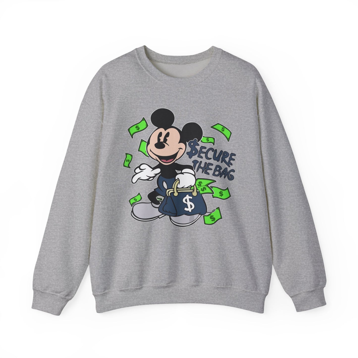 Mickey Mouse Secure the Bag Sweatshirt, Fun Crewneck, Trendy Unisex Apparel, Gift for Disney Lovers, Cozy Streetwear