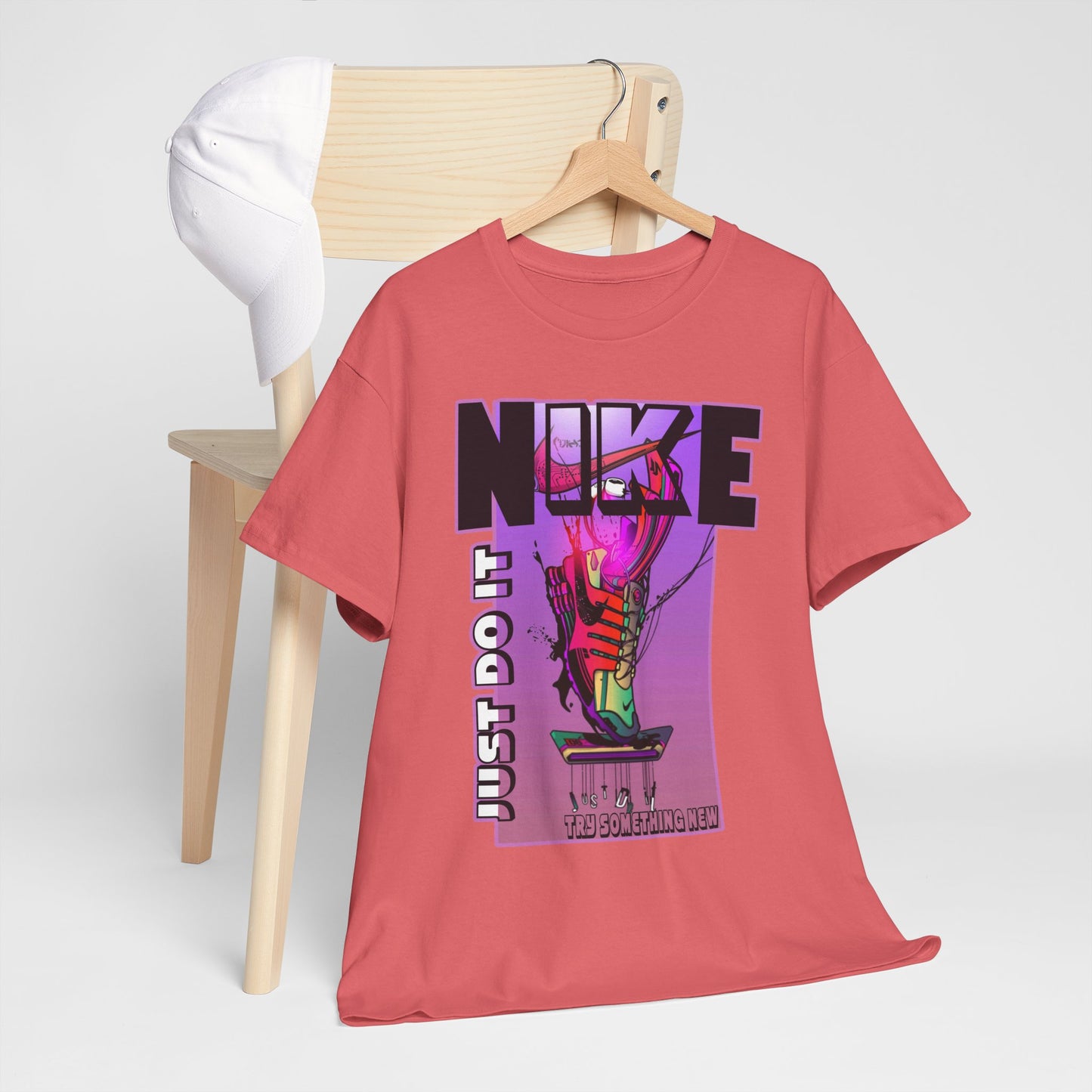Vintage-Style Nike Unisex Heavy Cotton Tee - Just Do It Graphic Shirt