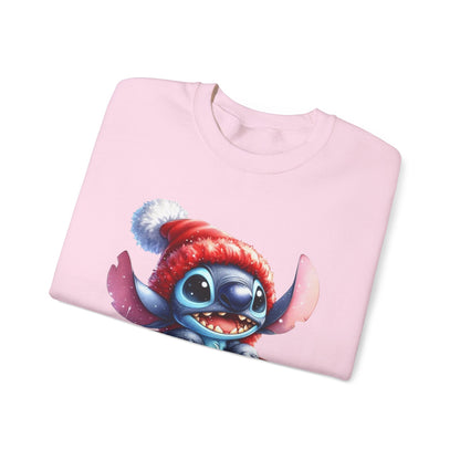 Christmas Stitch Sweatshirt – Cute Stitch in Santa Hat with Holiday Gifts
