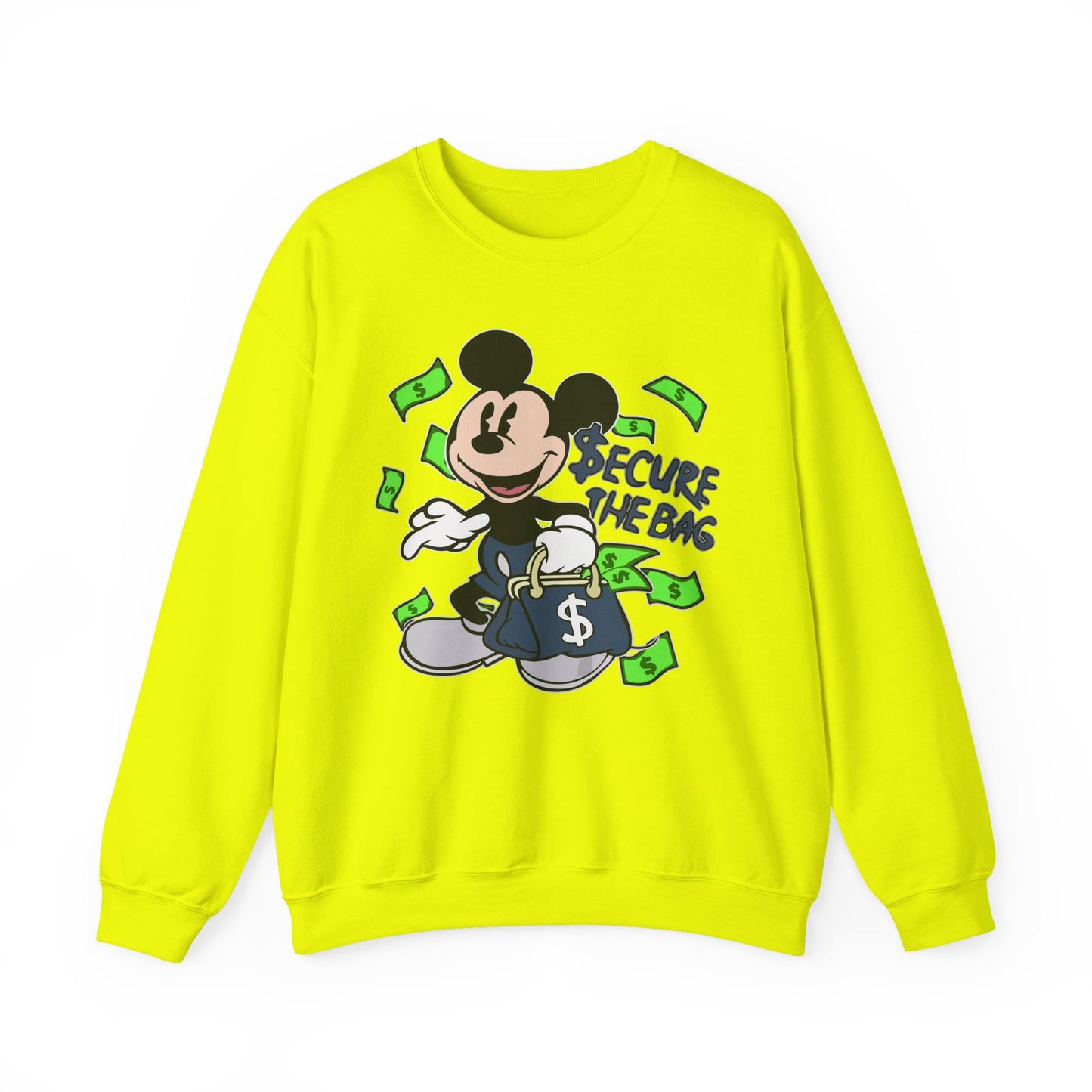 Mickey Mouse Secure the Bag Sweatshirt, Fun Crewneck, Trendy Unisex Apparel, Gift for Disney Lovers, Cozy Streetwear