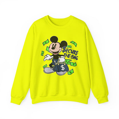 Mickey Mouse Secure the Bag Sweatshirt, Fun Crewneck, Trendy Unisex Apparel, Gift for Disney Lovers, Cozy Streetwear