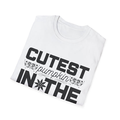 Cutest Pumpkin in the Patch Unisex Softstyle T-Shirt, Fall Fashion Tee, Halloween Shirt, Thanksgiving Outfit, Seasonal Gift
