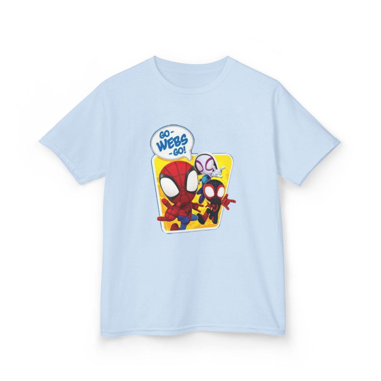 Spiderman Kids Heavy Cotton Tee - Playful Superhero Shirt for Young Fans