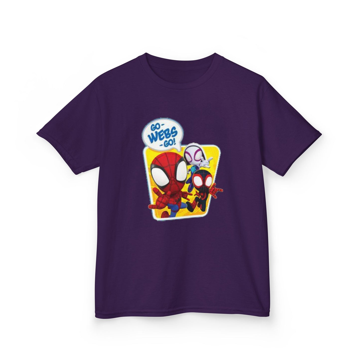 Spiderman Kids Heavy Cotton Tee - Playful Superhero Shirt for Young Fans