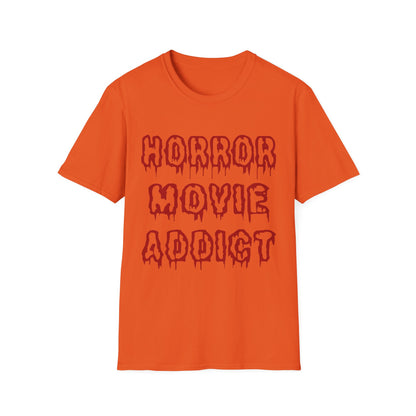 Unisex Horror Movie Addict T-Shirt – Perfect for Halloween, Movie Nights, Gifts for Cinephiles, Casual Wear, Comfortable Style