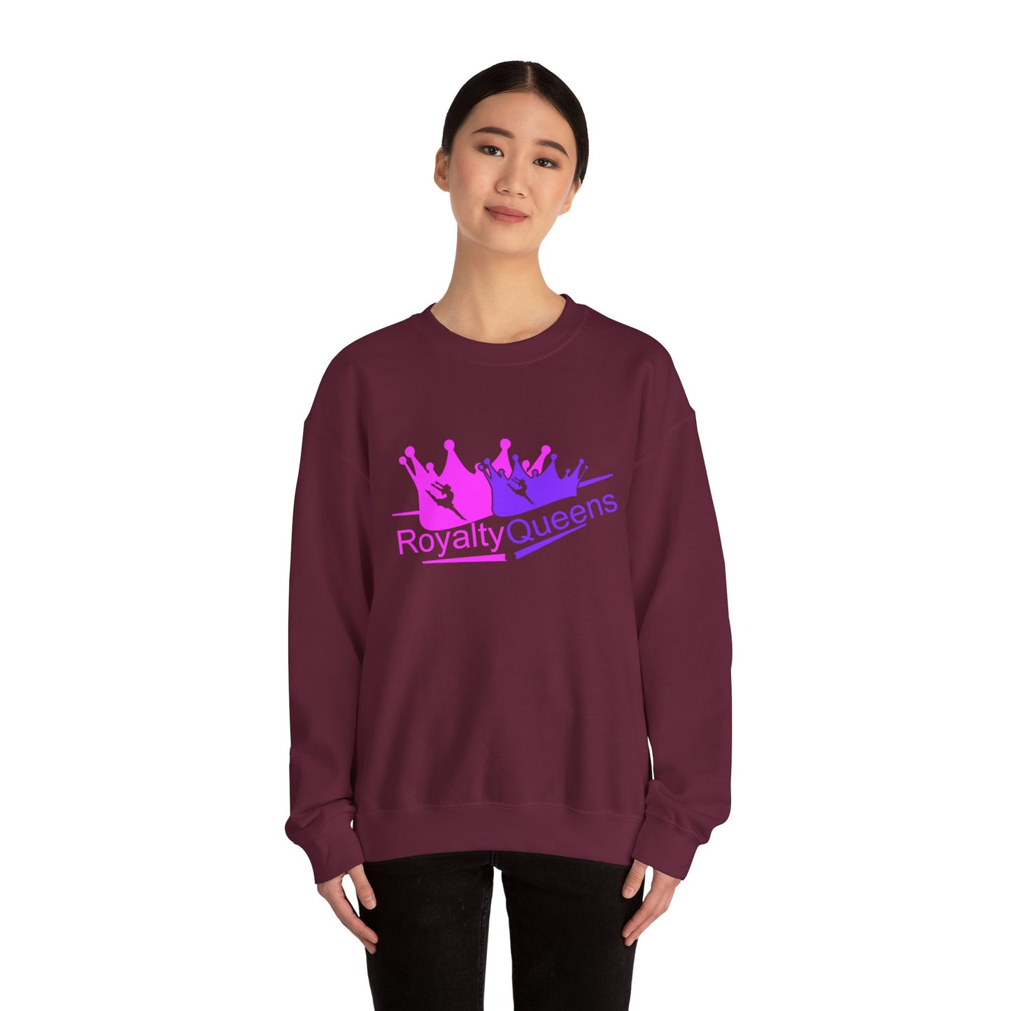 Royalty Queens Crewneck Sweatshirt — Pink & Purple Crown Graphic