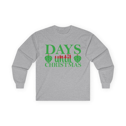 Christmas Countdown Long Sleeve Tee, Holiday Shirt, Unisex Christmas Apparel, Countdown to Christmas Gift, Seasonal T-Shirt