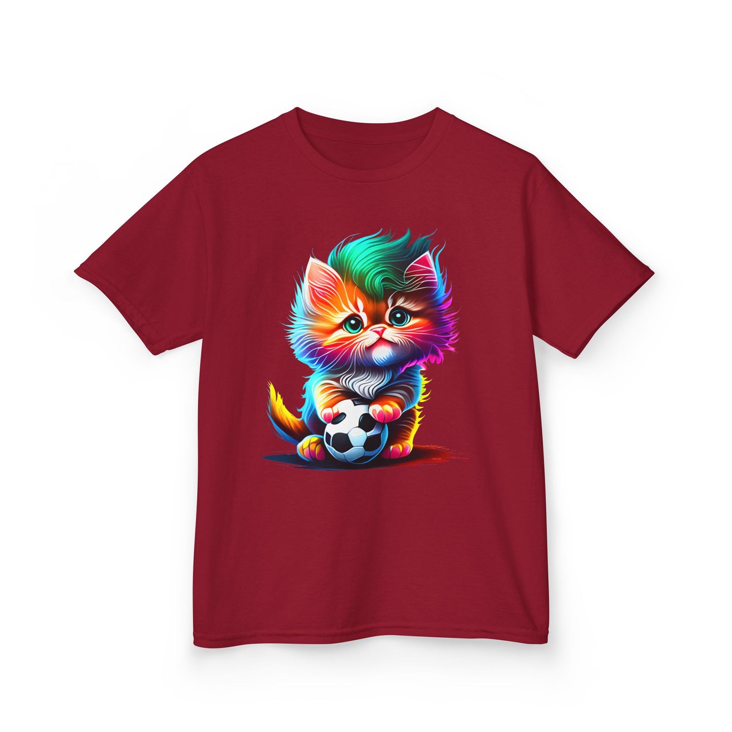 Colorful Cat Soccer Kids Heavy Cotton™ Tee