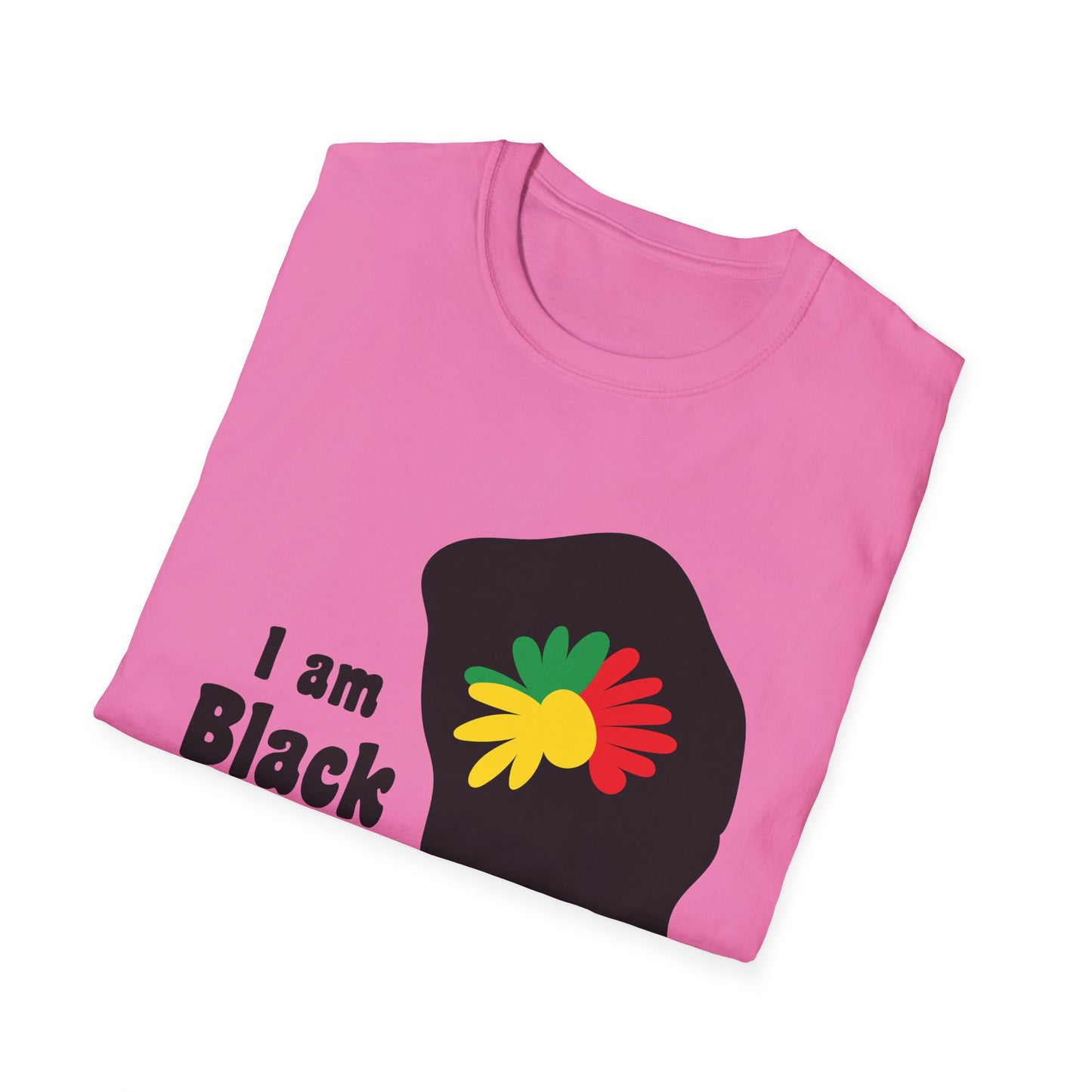 I Am Black History Unisex Softstyle T-Shirt | Black History Month Gift, Empowerment Shirt, Cultural Pride Tee, Education Awareness