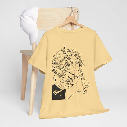 Emotional Unisex Heavy Cotton Tee - Minimalist Art Design