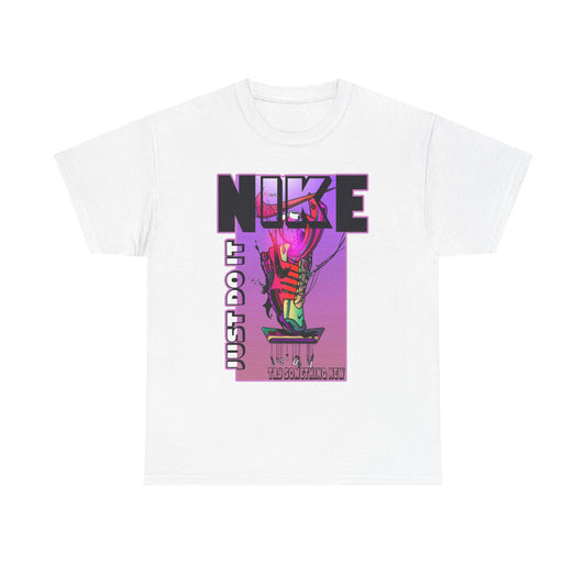 Vintage-Style Nike Unisex Heavy Cotton Tee - Just Do It Graphic Shirt