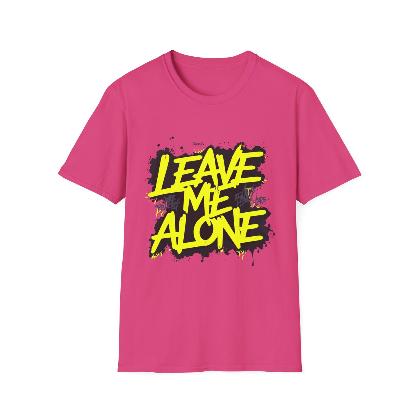 Unisex Softstyle T-Shirt with 'Leave Me Alone' Design - Funny Gift, Casual Wear, Relaxation, Self-Care, Gifts for Introverts