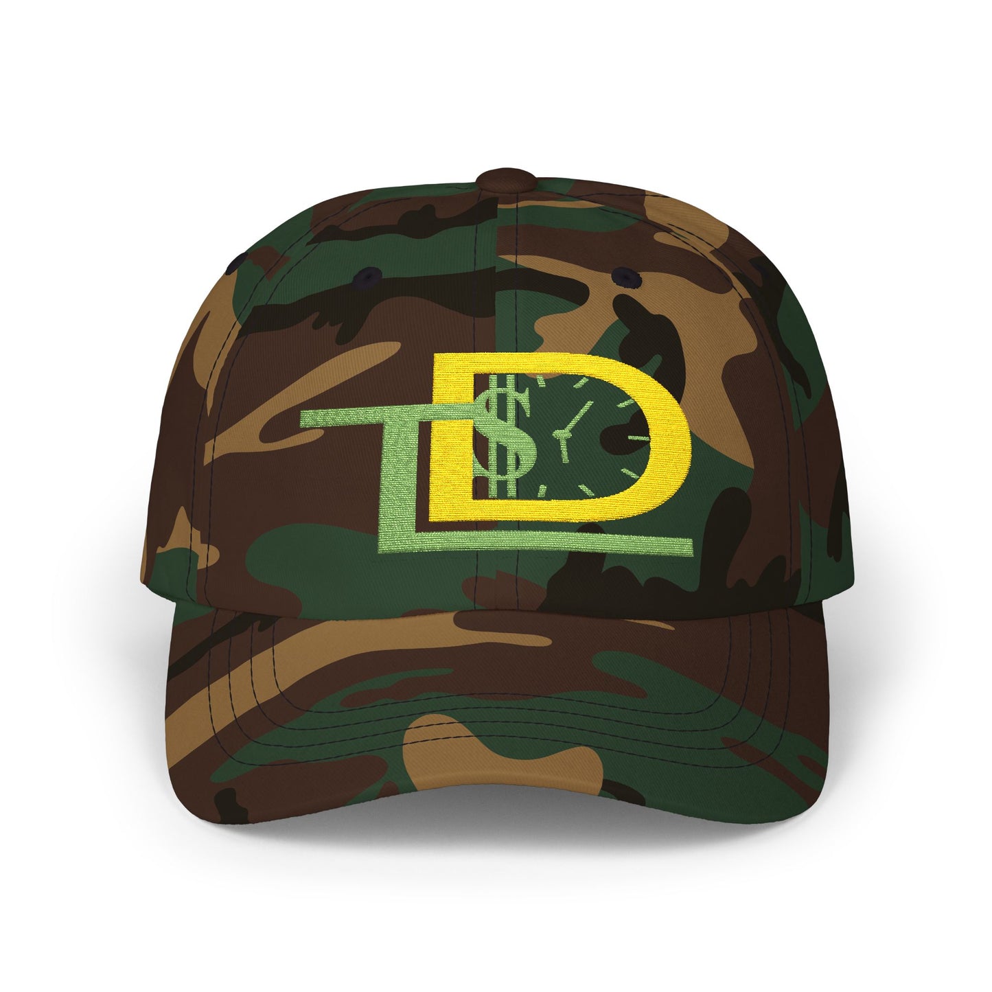 Classic Dad Cap with Green and Yellow Design, Casual Hat for Fathers, Gift for Dads, Summer Accessory, Adjustable Baseball Cap