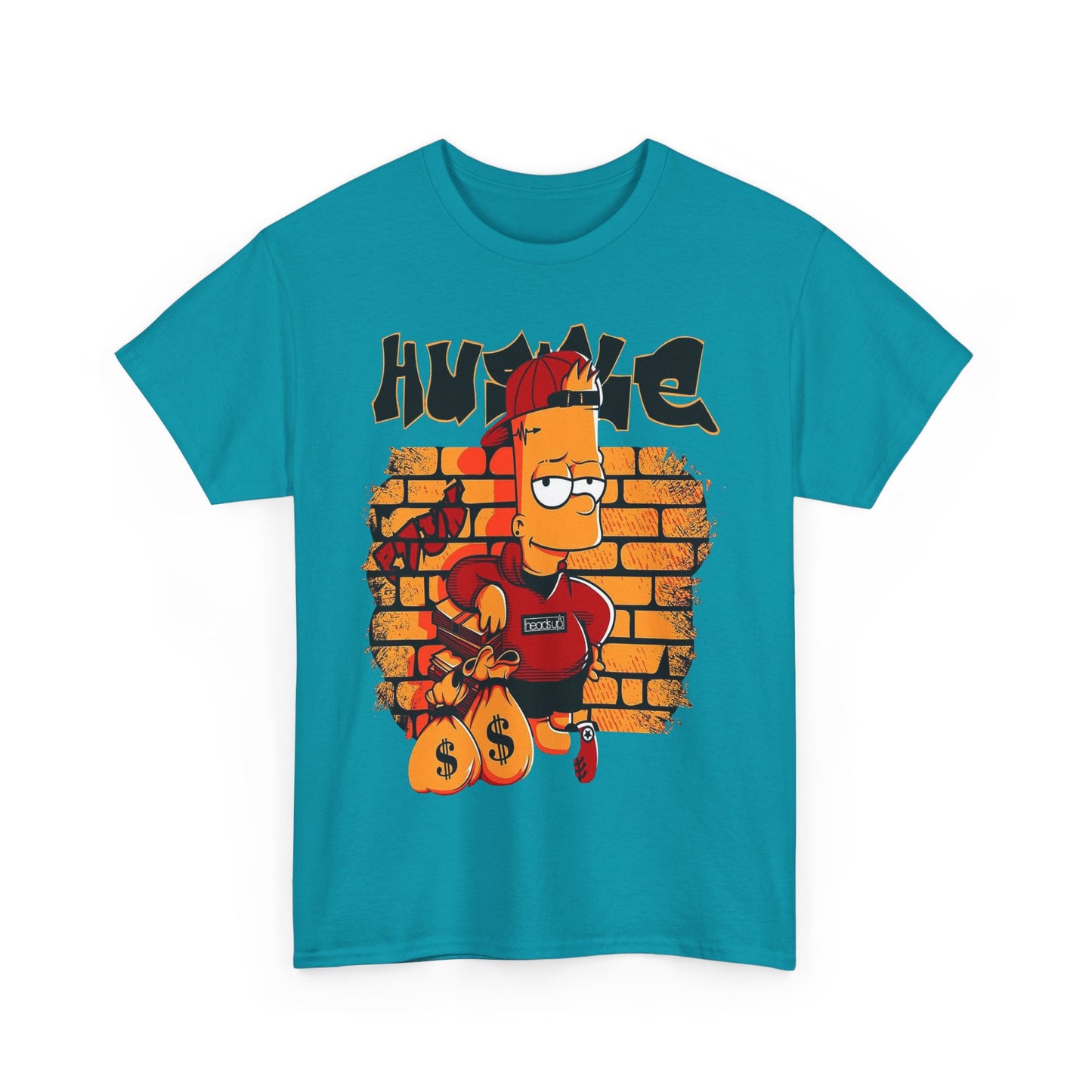 Hustle Graphic Tee - Unisex Heavy Cotton T-Shirt with Bart Design