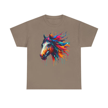 Vibrant Horse Art Unisex Heavy Cotton Tee