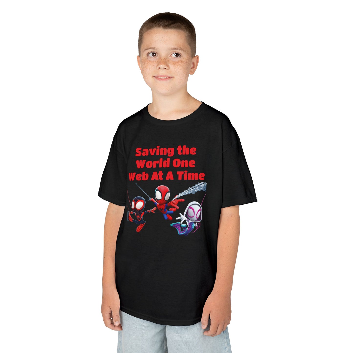 Kids Superhero Tee - Saving the World One Web At A Time