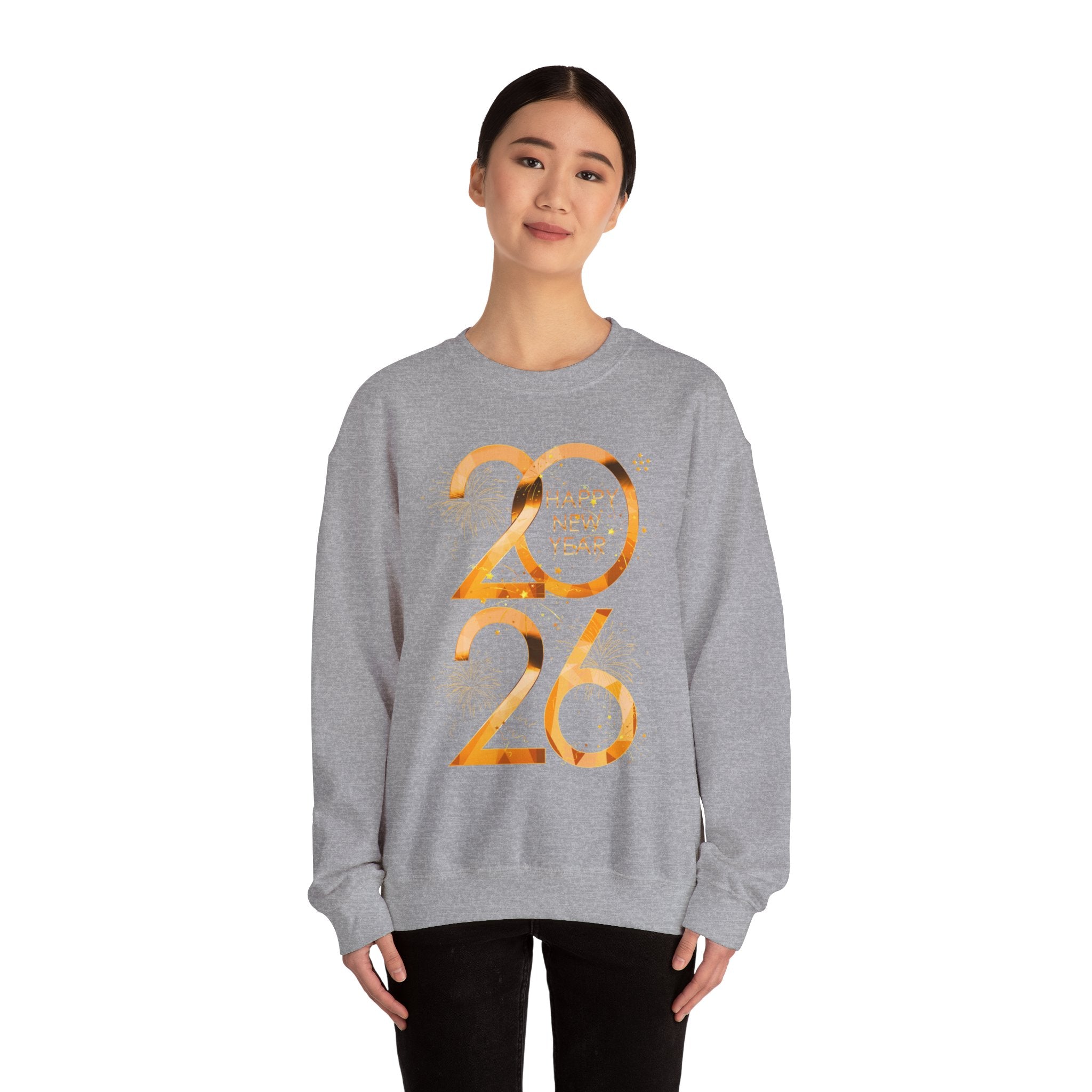 2026 Happy New Year Sweatshirt — Gold Foil Celebration Crewneck