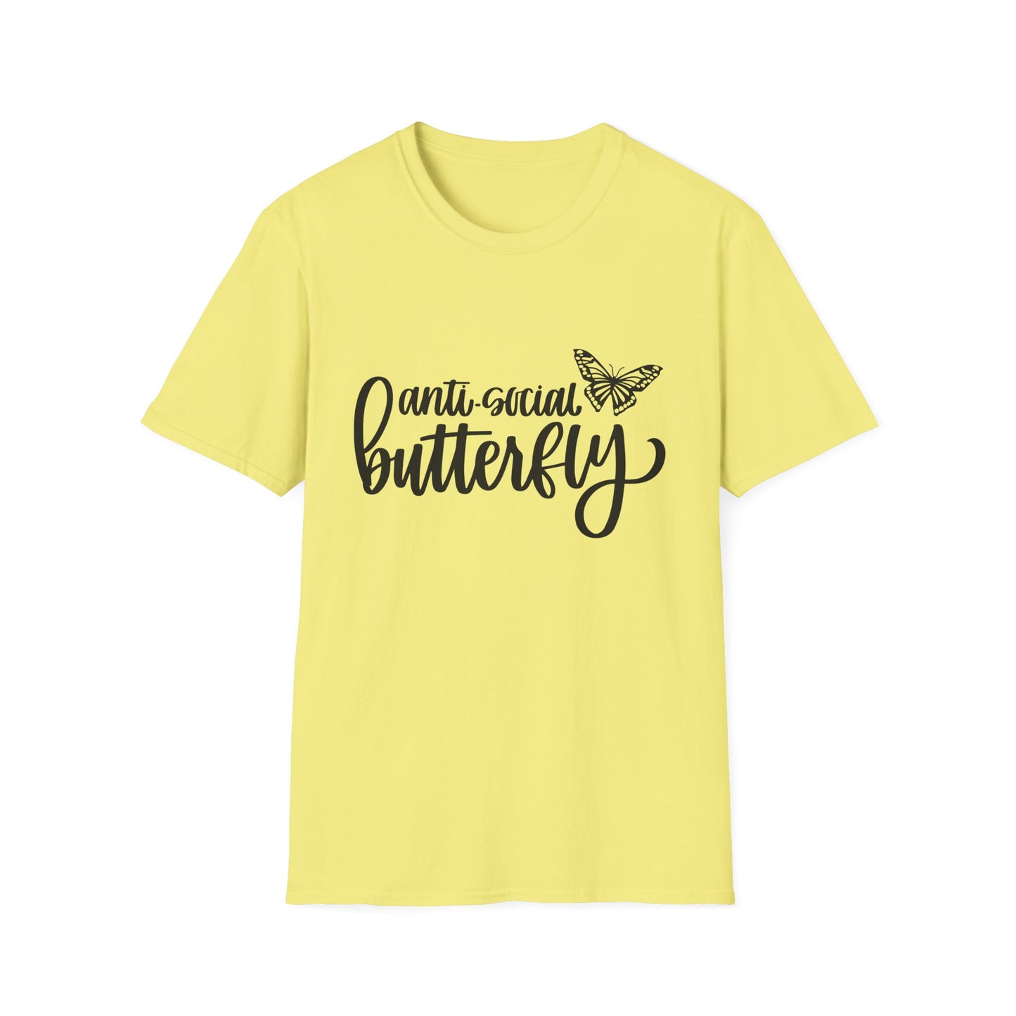 Anti-Social Butterfly Unisex Softstyle T-Shirt - Perfect for Introverts