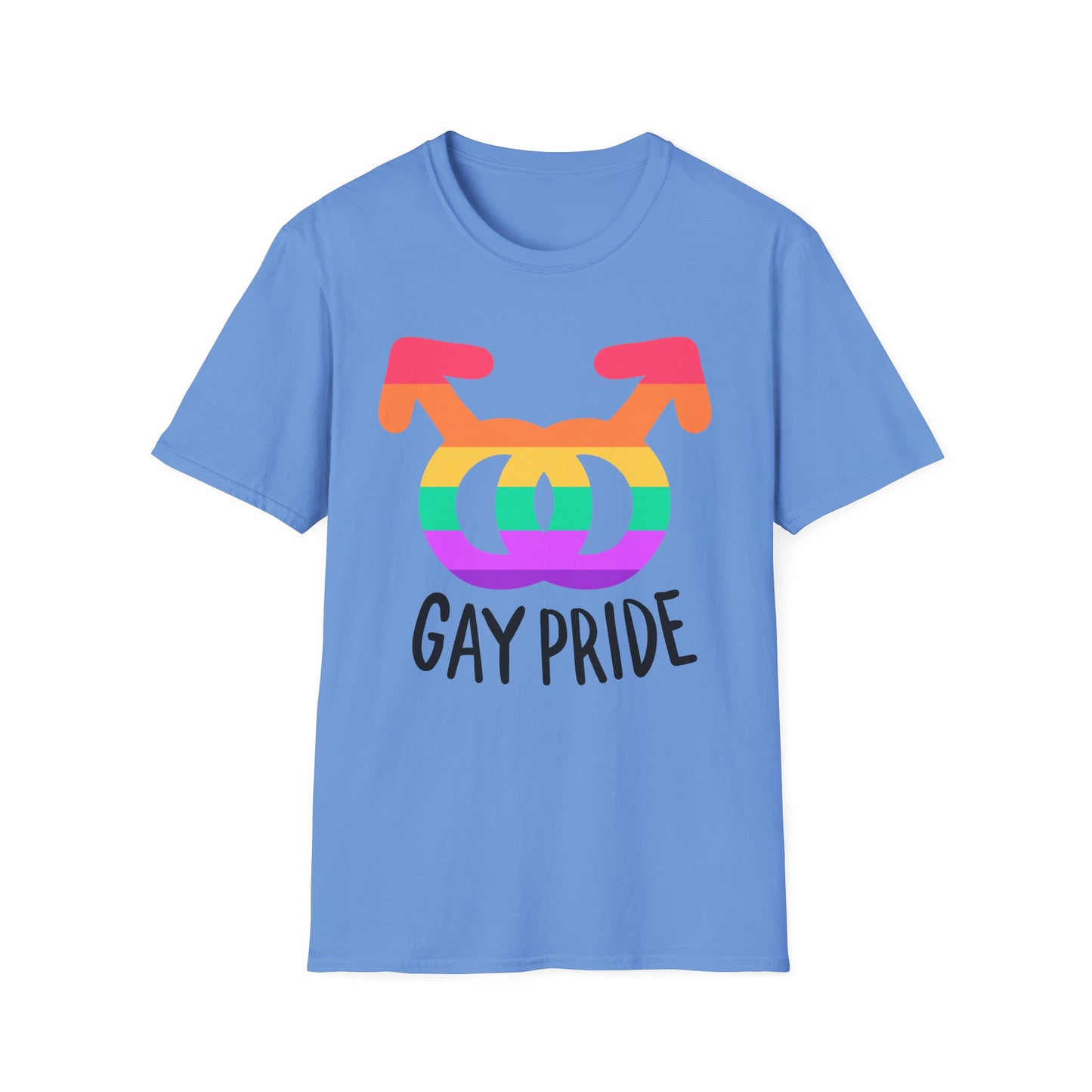Gay Pride Unisex Softstyle T-Shirt | LGBTQ+ Pride Apparel, Festival Outfits, Gift for Allies, Rainbow Shirt