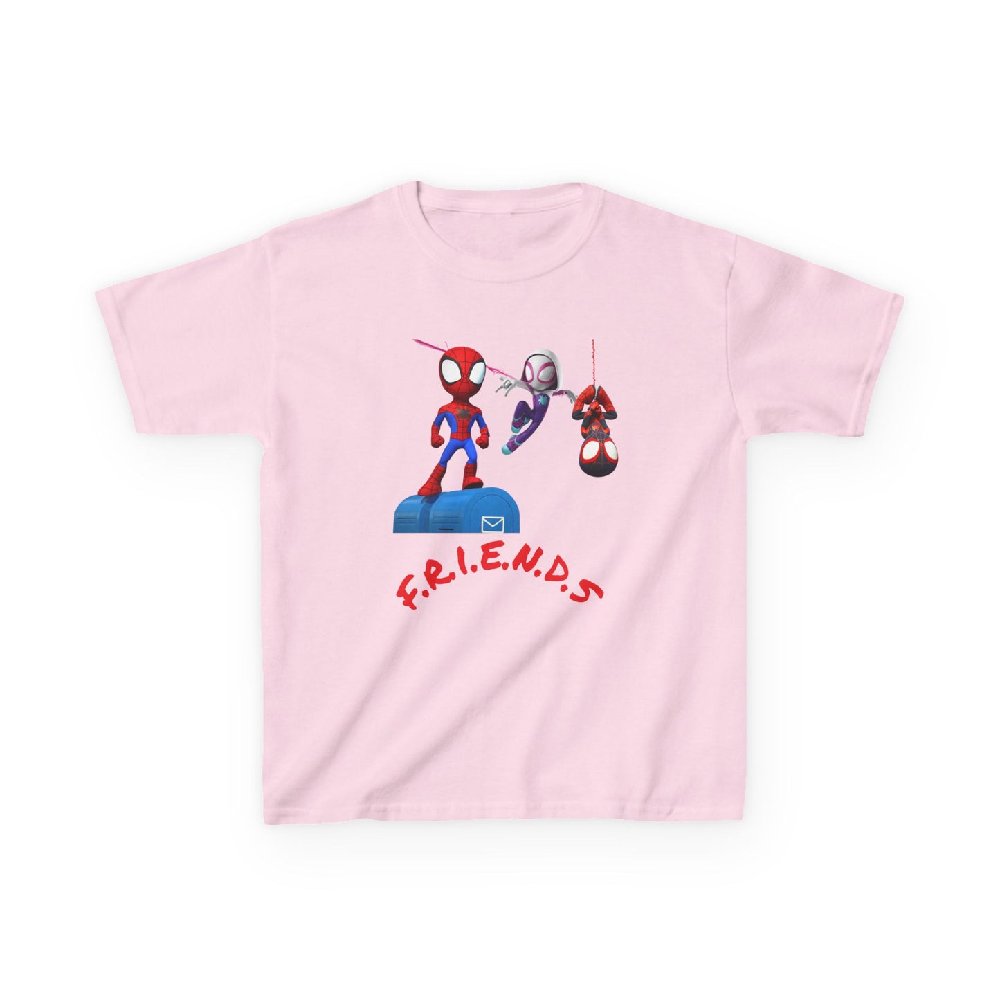 Kids' Friends Spider-Man Tee - Fun & Colorful Cotton T-Shirt for Young Superheroes
