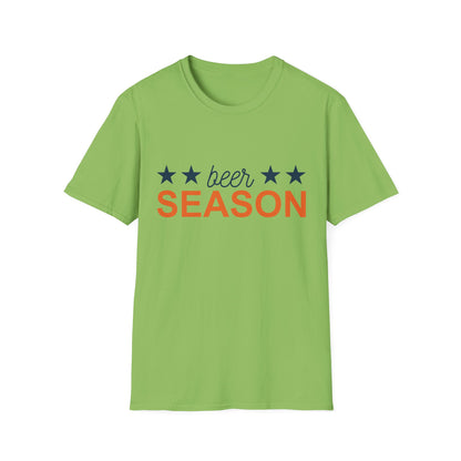 Beer Season Unisex Softstyle T-Shirt, Funny T-Shirt for Beer Lovers, Gift for Friends, Custom Apparel, Summer BBQ Outfit, Casual Wear