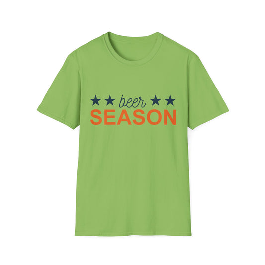 Beer Season Unisex Softstyle T-Shirt, Funny T-Shirt for Beer Lovers, Gift for Friends, Custom Apparel, Summer BBQ Outfit, Casual Wear