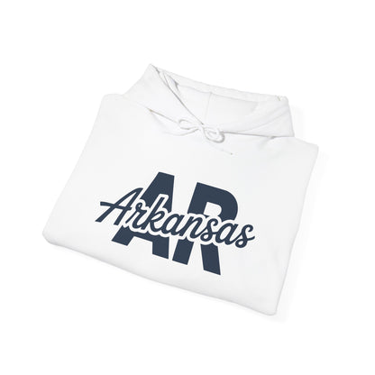 Arkansas AR Script Hoodie — Retro State Pride Pullover