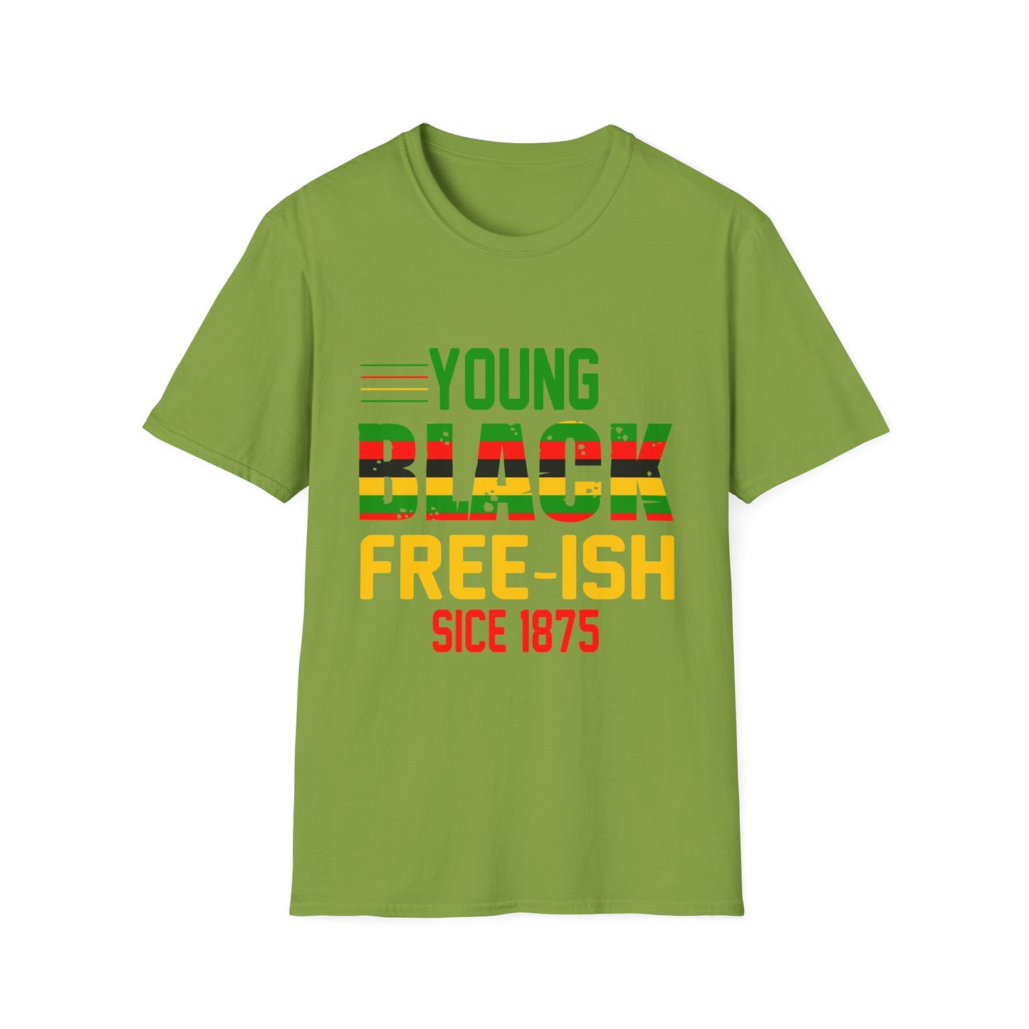 Young Black Free-Ish Unisex Softstyle T-Shirt, Celebratory Tee, Cultural Pride Shirt, Equality Apparel, Ideal for Events & Gifts